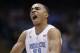 North Carolina's Brice Johnson (11) reacts following his basket against UNC Greensboro during the second half of an NCAA college basketball game in Chapel Hill, N.C., Monday, Dec. 28, 2015. North Carolina won 96-63. (AP Photo/Gerry Broome)