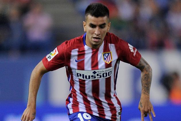 MADRID, SPAIN - SEPTEMBER 22: Angel Correa of Club Atletico de Madrid in action during the La Liga match between Atletico de Madrid and Getafe at Vicente Calderon Stadium on September 22, 2015 in Madrid, Spain. (Photo by Denis Doyle/Getty Images)