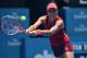Angelique Kerber of Germany hits a return against Elina Svitolina of Ukraine during their women's singles first round match at the Sydney International tennis tournament in Sydney on January 11, 2016. AFP PHOTO / Peter PARKS -- IMAGE STRICTLY RESTRICTED TO EDITORIAL USE - STRICTLY NO COMMERCIAL USE / AFP / PETER PARKS (Photo credit should read PETER PARKS/AFP/Getty Images)
