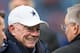 ORCHARD PARK, NY - DECEMBER 27: Dallas Cowboys owner and general manager Jerry Jones speaks with Buffalo Bills owner Terry Pegula before the game between the two teams on December 27, 2015 at Ralph Wilson Stadium in Orchard Park, New York. Buffalo defeats Dallas 16-6. (Photo by Brett Carlsen/Getty Images)
