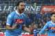 Napoli's Gonzalo Higuain celebrates after scoring during a Serie A soccer match against Atalanta in Bergamo, Italy, Sunday, Dec. 20, 2015. (Paolo Magni/ANSA via AP)