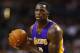 Los Angeles Lakers' Brandon Bass during the second half of the Los Angeles Lakers 112-104 win over the Boston Celtics in an NBA basketball game in Boston Wednesday, Dec. 30, 2015.(AP Photo/Winslow Townson)