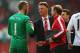 LIVERPOOL, ENGLAND - MARCH 22: Louis van Gaal, manager of Manchester United celebrates victory with David De Gea of Manchester United after the Barclays Premier League match between Liverpool and Manchester United at Anfield on March 22, 2015 in Liverpool, England. (Photo by Alex Livesey/Getty Images)