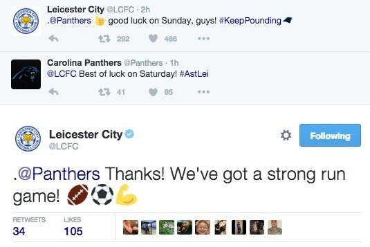 Premier League S Leicester City Nfl S Carolina Panthers Form Unlikely Bromance Bleacher Report Latest News Videos And Highlights