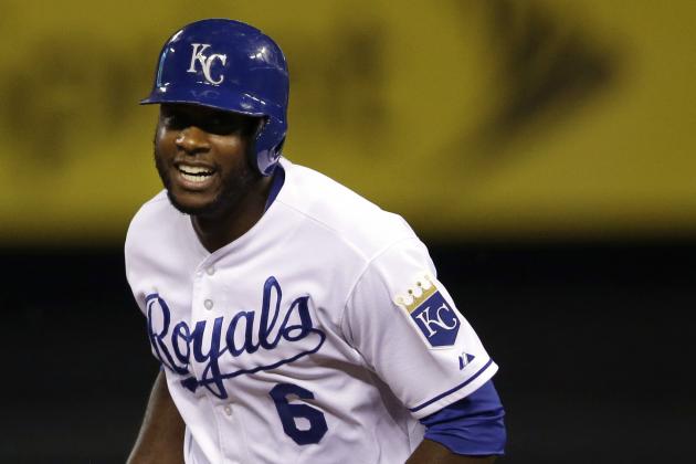 Kansas City Royals' Lorenzo Cain rounds the bases after hitting a three-run home run off Detroit Tigers starting pitcher Matt Boyd during the second inning of a baseball game at Kauffman Stadium in Kansas City, Mo., Thursday, Sept. 3, 2015. (AP Photo/Orlin Wagner)
