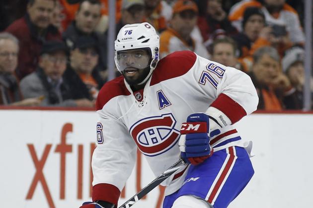 Montreal Canadiens' P.K. Subban in action during an NHL hockey game against the Philadelphia Flyers, Tuesday, Jan. 5, 2016, in Philadelphia. (AP Photo/Matt Slocum)