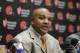 Cleveland Browns head coach Hue Jackson answers questions during a news conference, Wednesday, Jan. 13, 2016, in Berea, Ohio. Jackson has experience as a head coach, knows the AFC North and has fixed quarterbacks. Jackson, who waited four years for his second crack at leading an NFL team, has been hired as Cleveland's next coach, the struggling franchise's eighth since 1999 and sixth since 2008. (AP Photo/Tony Dejak)