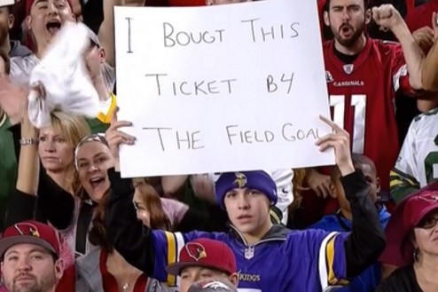 Sad Vikings Fan at Packers-Cardinals Says He Bought Ticket Before Infamous  FG, News, Scores, Highlights, Stats, and Rumors