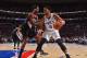 PHILADELPHIA,PA - JANUARY 16: Jahlil Okafor #8 of the Philadelphia 76ers backs up to the basket against the Portland Trail Blazers at Wells Fargo Center on January 16, 2015 in Philadelphia, Pennsylvania NOTE TO USER: User expressly acknowledges and agrees that, by downloading and/or using this Photograph, user is consenting to the terms and conditions of the Getty Images License Agreement. Mandatory Copyright Notice: Copyright 2016 NBAE (Photo by Jesse D. Garrabrant/NBAE via Getty Images)