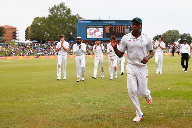 CENTURION, SOUTH AFRICA - JANUARY 24:  Kagiso Rabada of South Africa leaves the pitch after taking 7 wickets during day three of the 4th Test at Supersport Park on January 24, 2016 in Centurion, South Africa.  (Photo by Julian Finney/Getty Images)