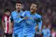 FC Barcelona's Neymar of Brazil, right, celebrates his goal beside Munir El Haddadi, after scoring during their Spanish Copa del Rey soccer match, round 8, first leg, between Athletic Bilbao and FC Barcelona, at San Mames stadium, in Bilbao northern Spain, Wednesday, Jan. 20 2016. (AP Photo/Alvaro Barrientos)