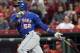 New York Mets Yoenis Cespedes hits an RBI single against the Cincinnati Reds in the seventh inning of a baseball game in Cincinnati, Thursday, Sept. 24, 2015. (AP Photo/Tom Uhlman)