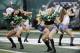 New York Jets cheerleaders perform during the first half of an NFL football game against the New England Patriots Sunday, Dec. 27, 2015, in East Rutherford, N.J. (AP Photo/Seth Wenig)