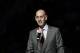 NBA Commissioner Adam Silver speaks at a halftime ceremony retiring the number of former Atlanta Hawks' Dikembe Mutombo at an NBA basketball game between the Hawks and the Boston Celtics Tuesday, Nov. 24, 2015, in Atlanta. (AP Photo/David Goldman)