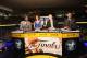 OAKLAND, CA - JUNE 7: Dwyane Wade of the Miami Heat, Sage Steele, Doug Collins and Jalen Rose of ABC poses for a photo during halftime of the Cleveland Cavaliers against the Golden State Warriors in Game Two of the 2015 NBA Finals on June 7, 2015 at Oracle Arena in Oakland, California. NOTE TO USER: User expressly acknowledges and agrees that, by downloading and or using this photograph, user is consenting to the terms and conditions of Getty Images License Agreement. Mandatory Copyright Notice: Copyright 2015 NBAE (Photo by Jack Arent/NBAE via Getty Images)
