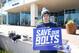 Jan 12, 2016; Houston, TX, USA; San Diego Chargers fan Richard Farley holds a sign supporting his team while owners meet at the 2016 NFL Owners meeting at the Westin Houston. Mandatory Credit: Thomas B. Shea-USA TODAY Sports