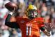 North Dakota State quarterback Carson Wentz sets back to pass during the Senior Bowl NCAA college football game, Saturday, Jan. 30, 2016, at Ladd–Peebles Stadium, in Mobile, Ala. (AP Photo/Brynn Anderson)