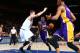 NEW YORK, NY - NOVEMBER 8: Julius Randle #30 of the Los Angeles Lakers drives to the basket against the New York Knicks during the game on November 8, 2015 at Madison Square Garden in New York, New York. NOTE TO USER: User expressly acknowledges and agrees that, by downloading and or using this Photograph, user is consenting to the terms and conditions of the Getty Images License Agreement. Mandatory Copyright Notice: Copyright 2015 NBAE (Photo by Nathaniel S. Butler/NBAE via Getty Images)
