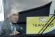 Denver Broncos head coach Gary Kubiak gets on a bus as they arrive at the Mineta San Jose International Airport for the NFL Super Bowl football game Sunday, Jan. 31, 2016, in San Jose, Calif. The Broncos play the Carolina Panthers on Sunday, Feb. 7, 2015, in Super Bowl 50. (AP Photo/David J. Phillip)