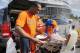 Denver Broncos fans Vince Tate, left, and Sean Zweifel tailgate prior to an NFL football game against the Indianapolis Colts, Sunday, Sept. 7, 2014, in Denver. (AP Photo/Jack Dempsey)