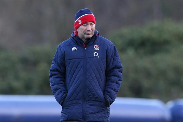 BAGSHOT, ENGLAND - FEBRUARY 02:  Eddie Jones, the England head coach looks on during the England training session held at Pennyhill Park on February 2, 2016 in Bagshot, England.  (Photo by David Rogers/Getty Images)