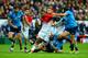 PARIS, FRANCE - FEBRUARY 06: Virimi Vakatawa of France breaks free from a tackle by Gonzalo Garcia of Italy during the RBS Six Nations match between France and Italy at Stade de France on February 6, 2016 in Paris, France. (Photo by Richard Heathcote/Getty Images)