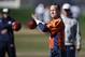 Denver Broncos quarterback Peyton Manning throws during an NFL football practice at the team's headquarters Thursday, Jan. 28, 2016, in Englewood, Colo. The Broncos are preparing to face the Carolina Panthers in the Super Bowl. (AP Photo/David Zalubowski)
