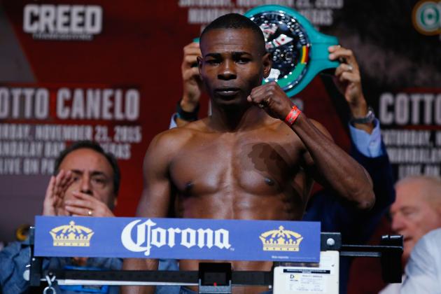 LAS VEGAS, NV - NOVEMBER 20:  Guillermo Rigondeaux poses on the scale for his Super Bantamweight bout against Drian Francisco  on November 21 in Las Vegas.  (Photo by Al Bello/Getty Images)