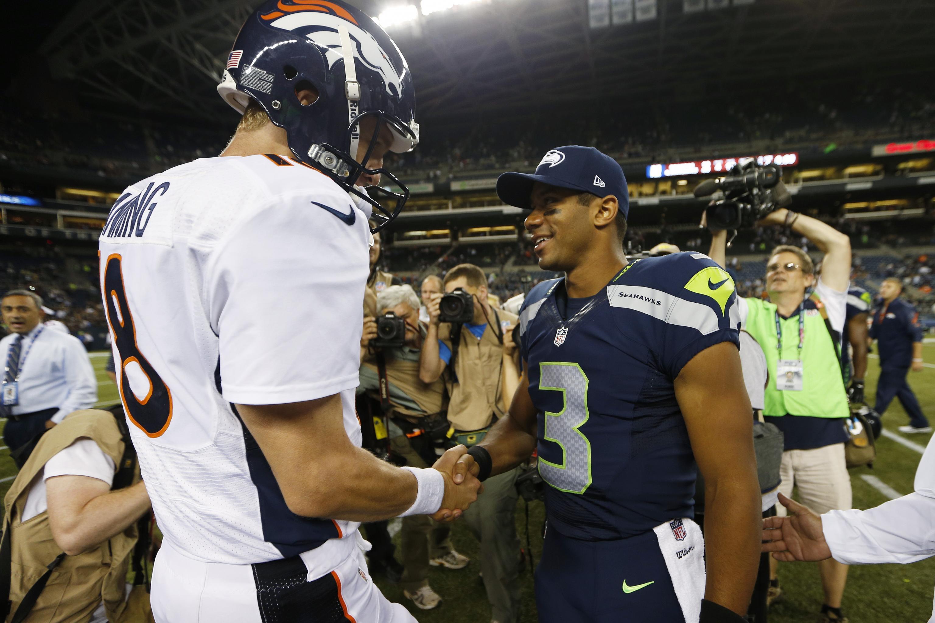 B/R Walk-Off on X: New Broncos' QB Russell Wilson throws out the