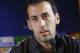 FC Barcelona's Sergio Busquets attends a press conference in Minsk, Belarus, Monday, Oct. 19, 2015. FC Barcelona will play against FC BATE Borisov in a Champions League group E soccer match on Tuesday Oct. 20. (AP Photo/Sergei Grits)