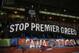 Crystal Palace fans hold up a protest banner during the English FA Cup fifth round soccer match between Crystal Palace and Liverpool at Selhurst Park stadium in London, Saturday, Feb. 14, 2015. (AP Photo/Matt Dunham)