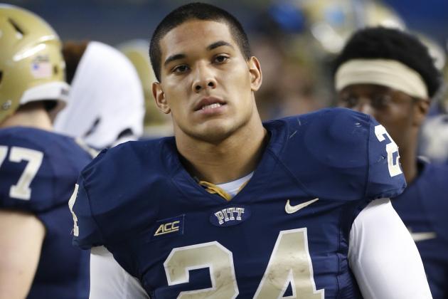 FILE - This Oct. 25, 2014, file photo shows Pittsburgh running back James Conner (24) during an NCAA college football game against Georgia Tech,  in Pittsburgh. Pittsburgh junior running back James Conner has been diagnosed with cancer and will begin treatment immediately. The 2014 ACC Player of the Year said Friday, Dec. 4, 2015, he received the diagnosis of stage 2 Hodgkin lymphoma on Thanksgiving and has tumors in his neck and chest. He will begin chemotherapy next week. Treatment will last about six months. (AP Photo/Keith Srakocic, File)
