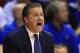 Kentucky head coach John Calipari during the first half of an NCAA college basketball game against Kansas in Lawrence, Kan., Saturday, Jan. 30, 2016. (AP Photo/Orlin Wagner)