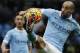 Manchester City's Argentinian defender Pablo Zabaleta controls the ball during the English Premier League football match between Manchester City and Leicester City at the Etihad Stadium in Manchester, north west England, on February 6, 2016.
Leicester won the match 3-1. / AFP / ADRIAN DENNIS / RESTRICTED TO EDITORIAL USE. No use with unauthorized audio, video, data, fixture lists, club/league logos or 'live' services. Online in-match use limited to 75 images, no video emulation. No use in betting, games or single club/league/player publications. / (Photo credit should read ADRIAN DENNIS/AFP/Getty Images)