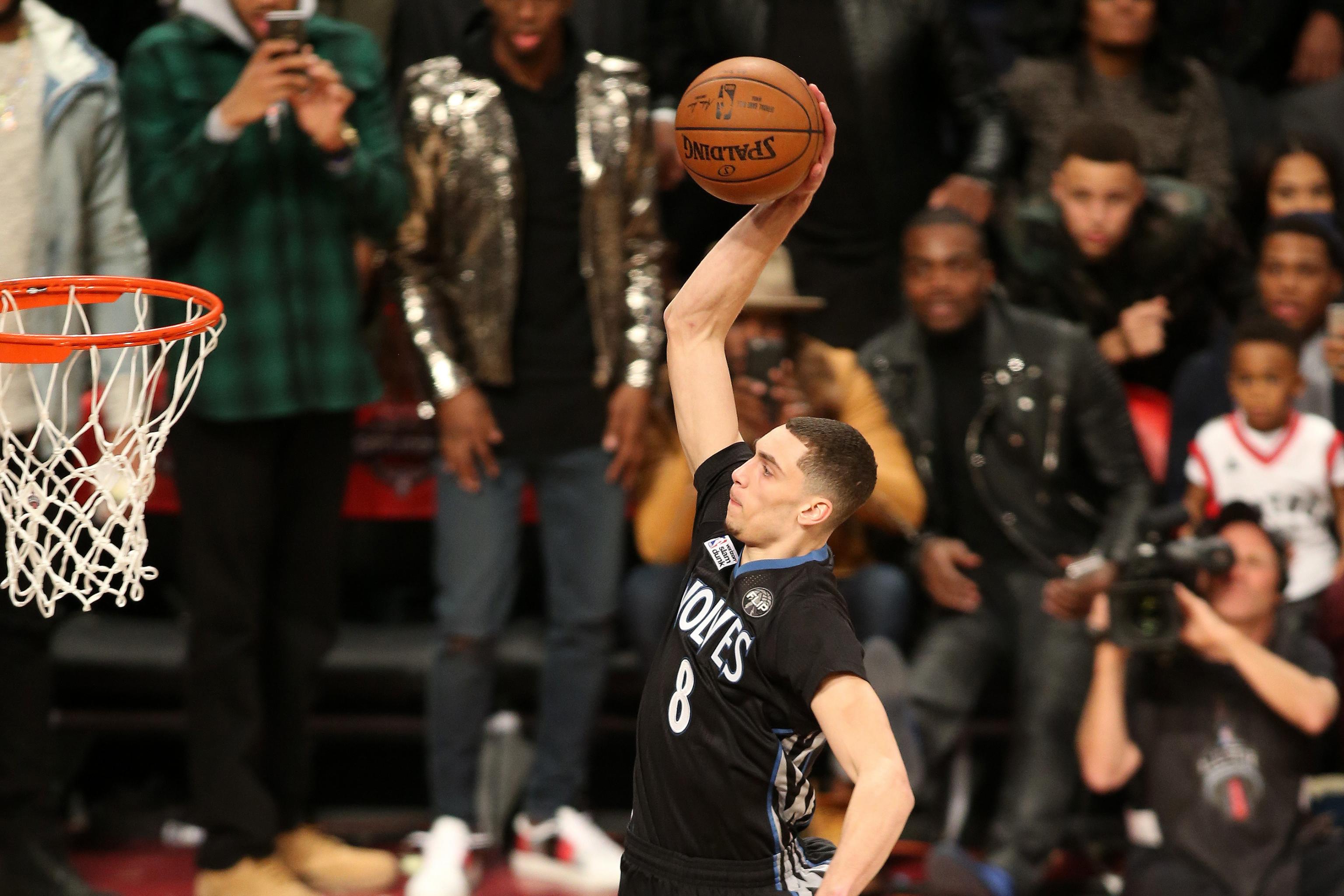 Zach LaVine beats Aaron Gordon in epic 2016 NBA Slam Dunk Contest