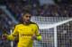 Dortmund's Gabonese striker Pierre-Emerick Aubameyang is seen during the German first division Bundesliga football match, Hertha Berlin v Borussia Dortmund, at the Olympic stadium in Berlin on February 6, 2016. / AFP / ODD ANDERSEN / RESTRICTIONS: DURING MATCH TIME: DFL RULES TO LIMIT THE ONLINE USAGE TO 15 PICTURES PER MATCH AND FORBID IMAGE SEQUENCES TO SIMULATE VIDEO. == RESTRICTED TO EDITORIAL USE == FOR FURTHER QUERIES PLEASE CONTACT DFL DIRECTLY AT + 49 69 650050
(Photo credit should read ODD ANDERSEN/AFP/Getty Images)
