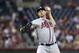 Sep 8, 2014; Washington, DC, USA; Atlanta Braves starting pitcher Mike Minor (36) pitches during the second inning against the Washington Nationals at Nationals Park. Mandatory Credit: Tommy Gilligan-USA TODAY Sports