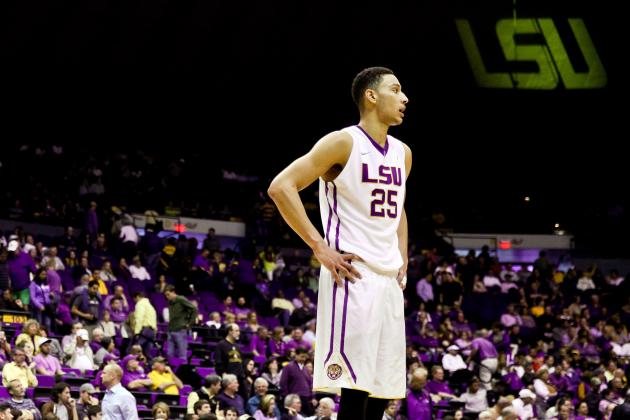 Feb 17, 2016; Baton Rouge, LA, USA; LSU Tigers forward Ben Simmons (25) reacts late during the second half of a game against the Alabama Crimson Tide at the Pete Maravich Assembly Center. Alabama defeated LSU 76-69. Mandatory Credit: Derick E. Hingle-USA TODAY Sports