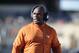 Texas head coach Charlie Strong during the first half/ second half of an NCAA college football game, Saturday, Nov. 14, 2015, in Morgantown, W.Va. (AP Photo/Raymond Thompson)