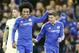 Chelsea's Willian, left, and teammate Eden Hazard celebrate after scoring during the English FA Cup soccer match between Chelsea and Manchester City at the Stamford Bridge stadium in London, Sunday, Feb. 21, 2016.(AP Photo/Frank Augstein)