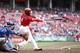 CINCINNATI, OH - OCTOBER 1: Brandon Phillips #4 of the Cincinnati Reds singles to left center to drive in a run against the Chicago Cubs in the seventh inning at Great American Ball Park on October 1, 2015 in Cincinnati, Ohio. The Cubs defeated the Reds 5-3. (Photo by Joe Robbins/Getty Images)