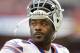 FILE - In this Oct. 25, 2015, file photo, Buffalo Bills defensive end Mario Williams stands on the field during warm-up before an NFL football game against the Jacksonville Jaguars at Wembley Stadium in London. A person with direct knowledge of discussions has told The Associated Press on Thursday, Dec. 31, 2015, that the Bills plan to cut the high-priced defensive end this offseason. Williams has become expendable because his contract is deemed to be too expensive, and also because he has struggled to make the transition to the defensive system introduced by first-year coach Rex Ryan. (AP Photo/Matt Dunham, File0