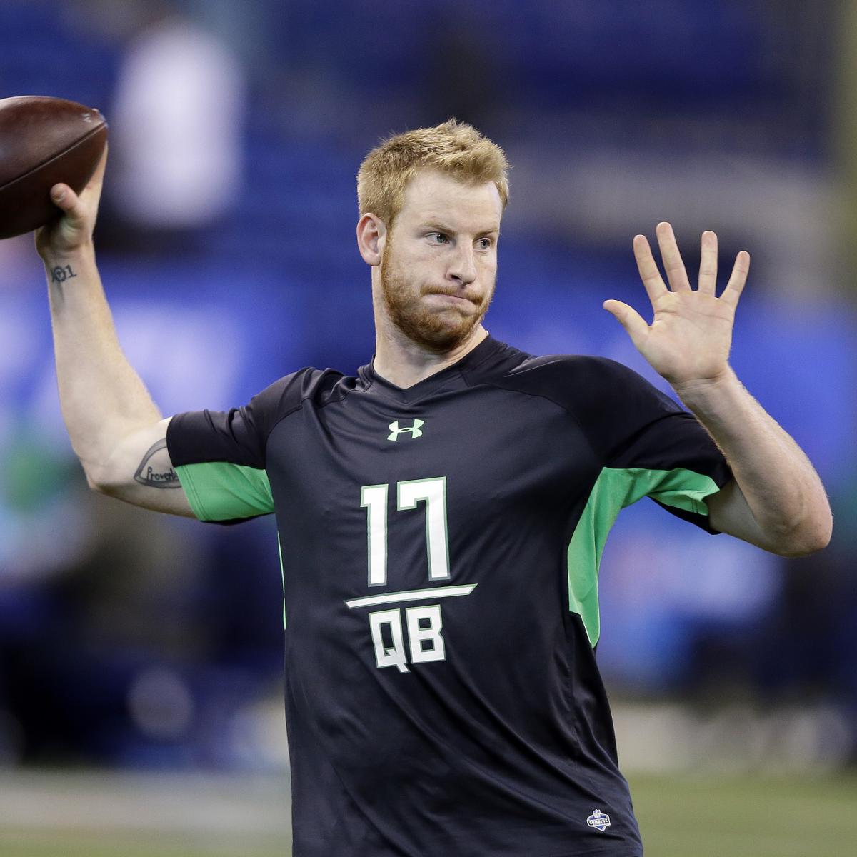 Carson Wentz Solidifies His Case As Drafts Top Quarterback News Scores Highlights Stats 