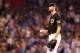 PITTSBURGH, PA - OCTOBER 07: Gerrit Cole #45 of the Pittsburgh Pirates reacts after giving up a two-run home run in the third inning during the National League Wild Card game against the Pittsburgh Pirates at PNC Park on October 7, 2015 in Pittsburgh, Pennsylvania. (Photo by Justin K. Aller/Getty Images)