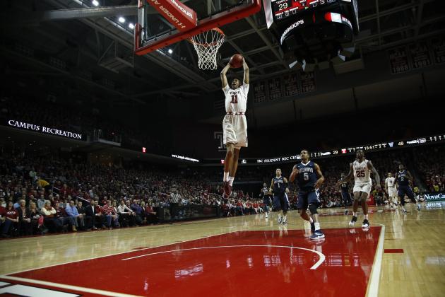 Temple's Trey Lowe in action during an NCAA college basketball game against Villanova, Wednesday, Feb. 17, 2016, in Philadelphia. (AP Photo/Matt Slocum)
