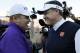 LSU head coach Les Miles (left) and Auburn head coach Gus Malzahn