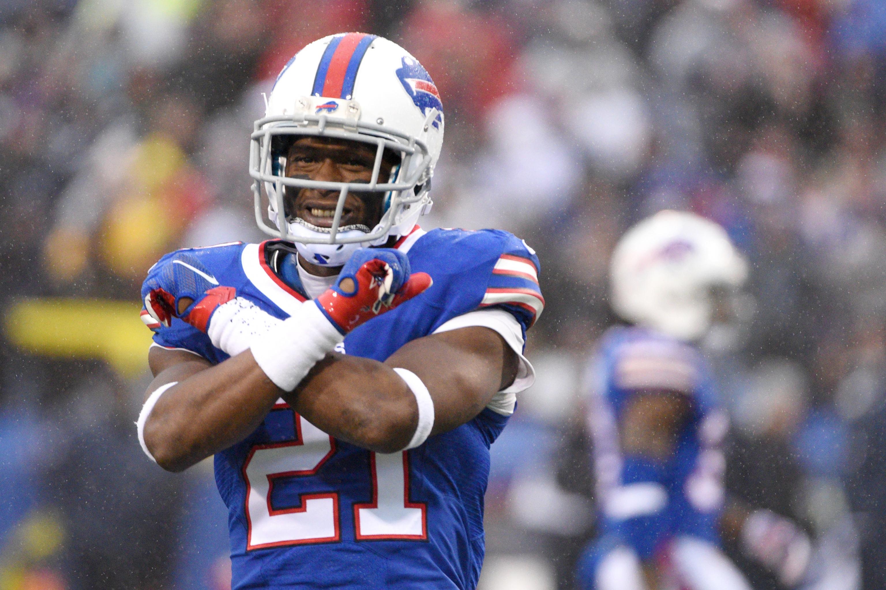 Buffalo Bills' Leodis McKelvin during NFL football training camp in  Pittsford, N.Y., Friday, July 27, 2012. (AP Photo/David Duprey Stock Photo  - Alamy