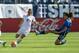 Jessica Houara D' Hommeaux (L) of France kicks the ball past the defense of Tobin Heath of the USA during the '2016 She Believes Cup' match between the United States and France at Nissan Stadium on March 6, 2016 in Nashville, Tennessee. / AFP / Michael B. Thomas (Photo credit should read MICHAEL B. THOMAS/AFP/Getty Images)
