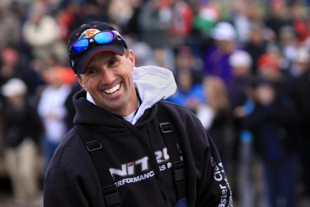 Angler Edwin Evers from Talaha, OK smiles before the start of the 2012 Bassmaster Classic at the Red River South Marina and Resort in Bossier City, La. on Friday, Feb. 24, 2012. The country's best anglers are competing for a $1.2 million purse. (AP Photo/Mike Silva)