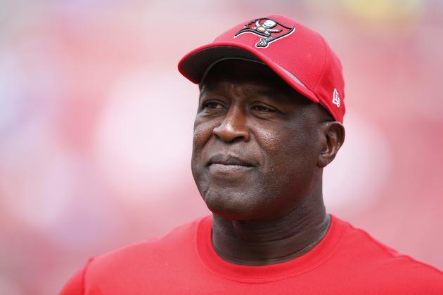 TAMPA, FL - SEPTEMBER 13: Head coach Lovie Smith of the Tampa Bay Buccaneers looks on against the Tennessee Titans at Raymond James Stadium on September 13, 2015 in Tampa, Florida. The Titans defeated the Bucs 42-14. (Photo by Joe Robbins/Getty Images)